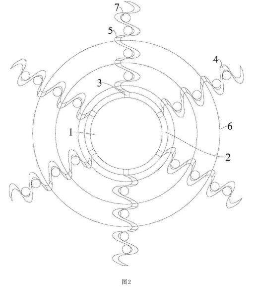 鹽堿土壤型土壤治理寶顆粒的內部結構示意圖